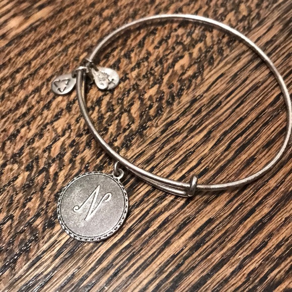 Alex and Ani Silver Initial N Bracelet - Picture 1 of 1